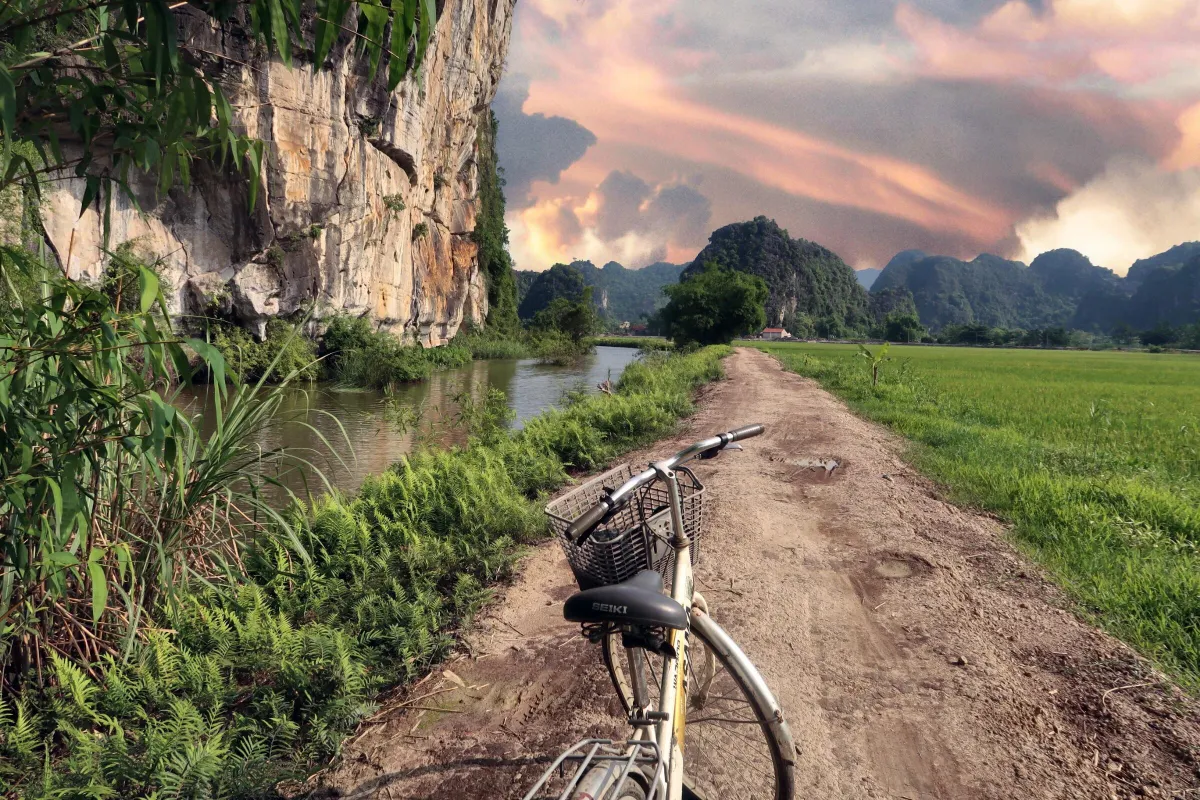 A bike in the countryside of Ninh Binh