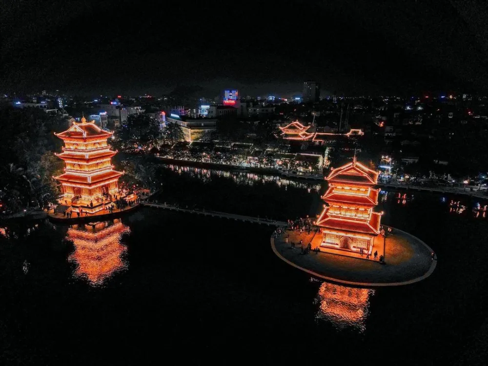 Hoa Lu Walking Street from above