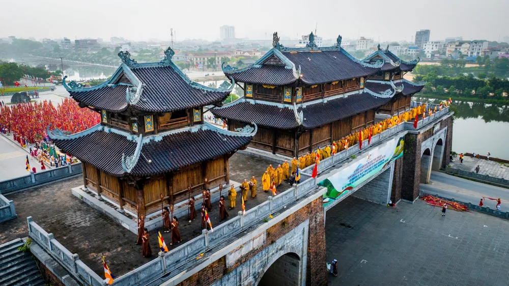 Monks performing rituals in Hoa Lu Capital, Ninh Binh