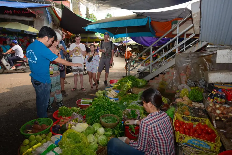 Visit local market during Ninh Binh Cooking Class