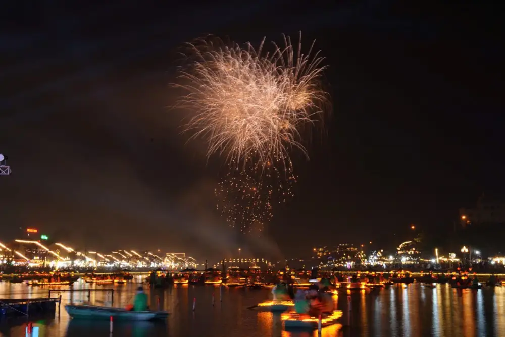 Fire work in Ninh Binh in December