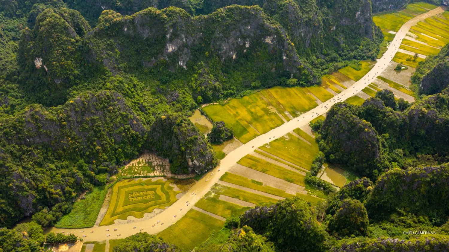 Tam Coc rice field from above - Photo by Nguyen Chieu
